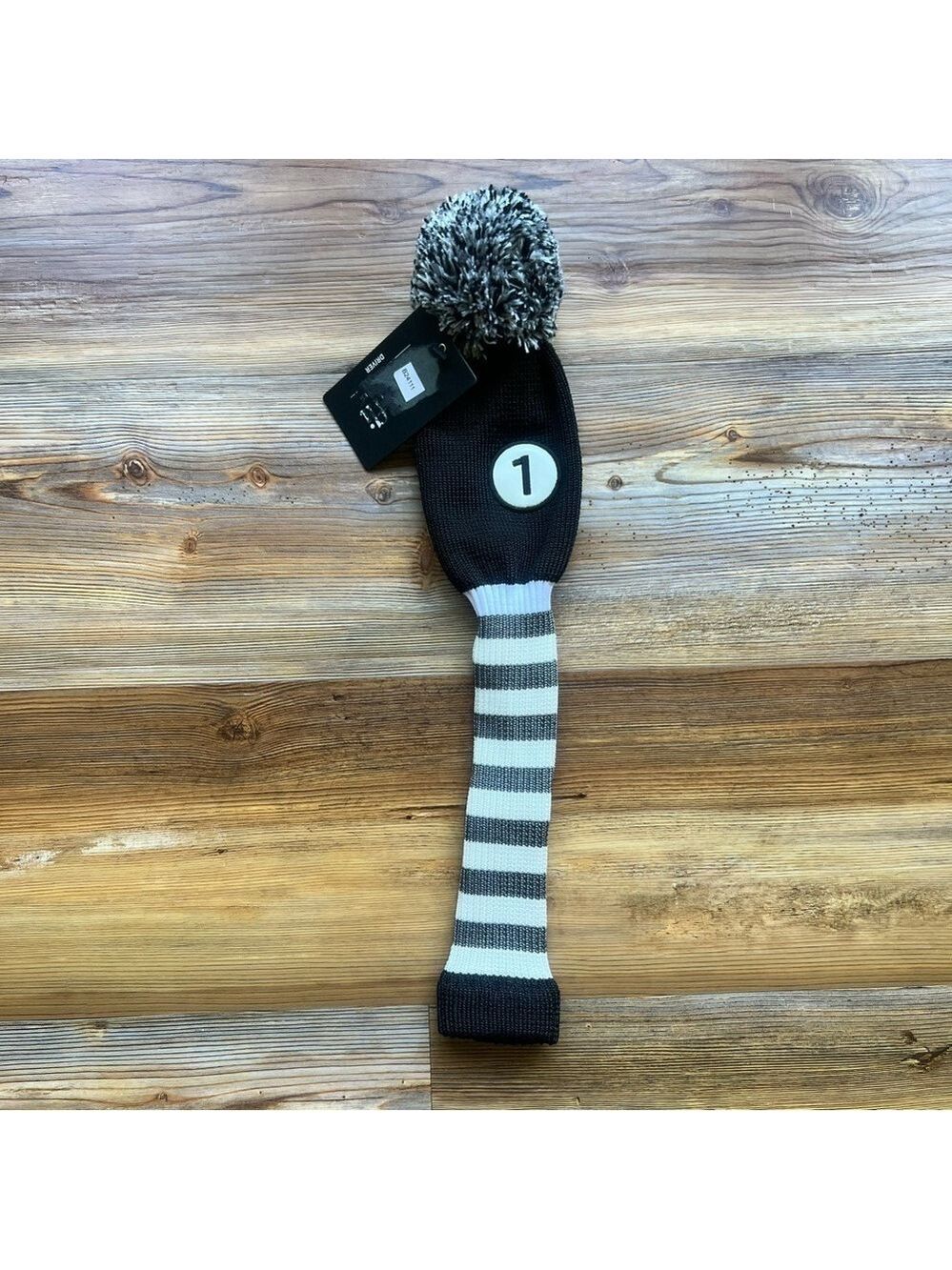 Maxfli NEW Golf Driver Knit Black Grey White Headcover #C003